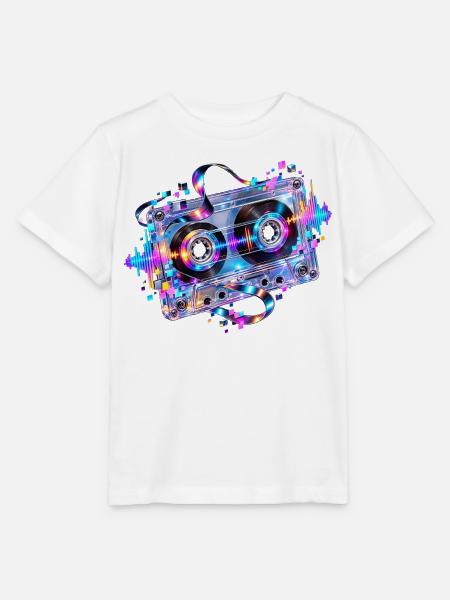 Neon Kassette - Stanley/Stella Kinder T-Shirt MINI CREATOR - Weiß