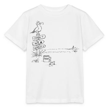 Möwe Am Strand Nordsee Strandurlaub Ferien - Stanley/Stella Kinder T-Shirt MINI CREATOR  - Weiß - Vorne - Maike (125cm)