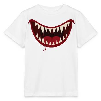 Wildes Grinsen Haibiss - Stanley/Stella Kinder T-Shirt MINI CREATOR  - Weiß - Vorne - Maike (125cm)