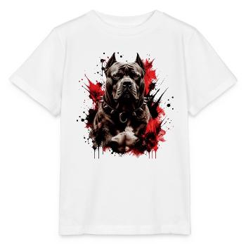 Krafthund mit rotem Fleck - Stanley/Stella Kinder T-Shirt MINI CREATOR  - Weiß - Vorne - Maike (125cm)