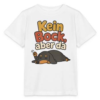 Platter Dackel Kein Bock aber da – Faul & müde - Stanley/Stella Kinder T-Shirt MINI CREATOR  - Weiß - Vorne - Maike (125cm)