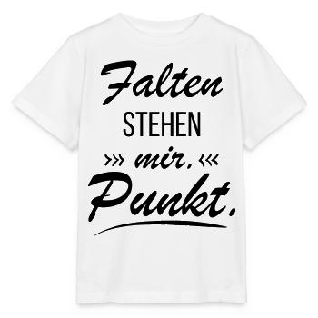 Falten stehen mir - Frecher Spruch - Stanley/Stella Kinder T-Shirt MINI CREATOR  - Weiß - Vorne - Maike (125cm)