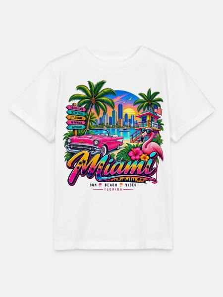 Miami – Sun, Beach & Vibes - Stanley/Stella Kinder T-Shirt MINI CREATOR - Weiß