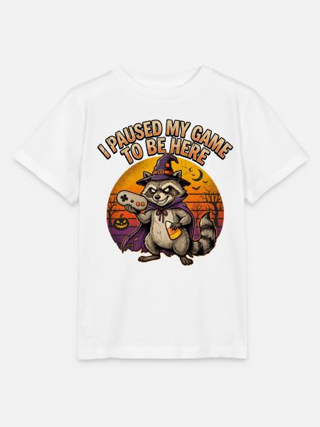 Gamng - I Paused My Game Waschbär - Stanley/Stella Kinder T-Shirt MINI CREATOR - Weiß