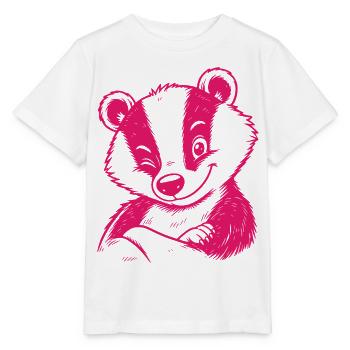 Dachs Augenzwinkern - Stanley/Stella Kinder T-Shirt MINI CREATOR  - Weiß - Vorne - Maike (125cm)