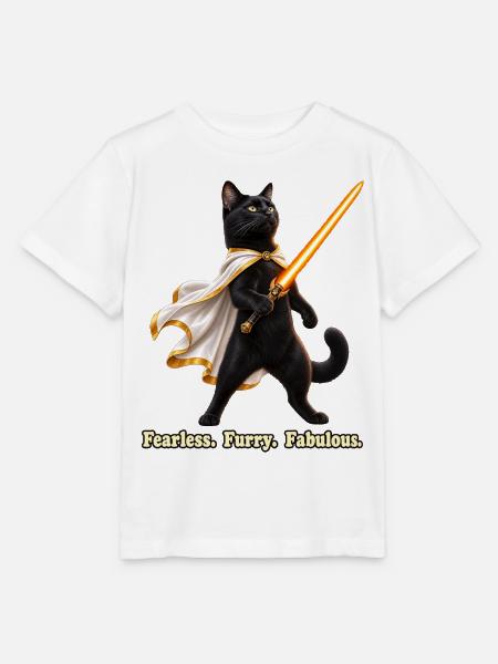 Heldenhafte Katze - Stanley/Stella Kinder T-Shirt MINI CREATOR  - Weiß