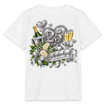 25. Silberhochzeit Festdesign - Stanley/Stella Kinder T-Shirt MINI CREATOR  - Weiß - Vorne - Maike (125cm)
