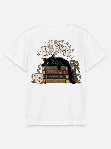 Just One More Chapter Katze - Stanley/Stella Kinder T-Shirt MINI CREATOR  - Weiß