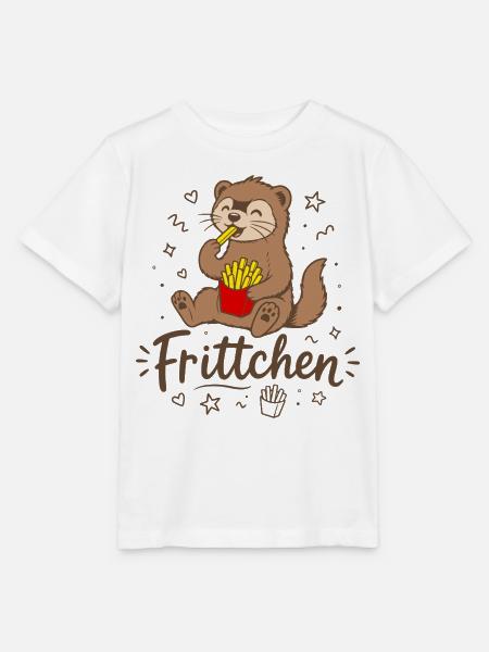 Frettchen mit Fritten - Frittchen - Pommes Frites - Stanley/Stella Kinder T-Shirt MINI CREATOR - Weiß