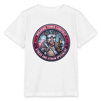 Funny Materials Engineer Armadillo Spannungsdehnung - Stanley/Stella Kinder T-Shirt MINI CREATOR  - Weiß - Vorne - Maike (125cm)