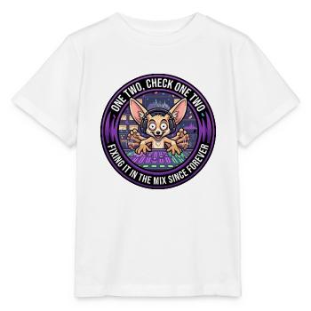 Lustiger Toningenieur Fennec Fox Fix im Mix - Stanley/Stella Kinder T-Shirt MINI CREATOR  - Weiß - Vorne - Maike (125cm)