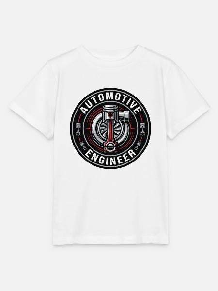 Kfz-Ingenieur-Turbo-Kolben-Abzeichen-Geschenk - Stanley/Stella Kinder T-Shirt MINI CREATOR - Weiß