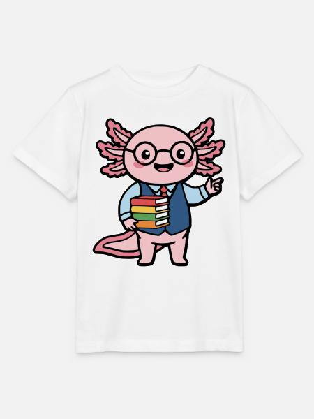 Süßer Axolotl-Lehrer Lustiges Kawaii-Wassertier - Stanley/Stella Kinder T-Shirt MINI CREATOR - Weiß