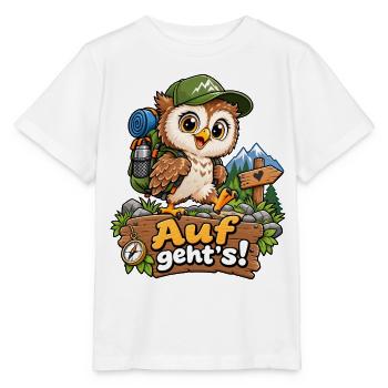 Auf geht's Eulenabenteuer - Stanley/Stella Kinder T-Shirt MINI CREATOR  - Weiß - Vorne - Maike (125cm)