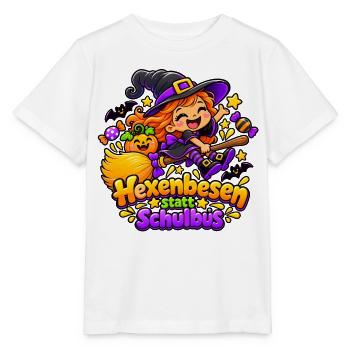 Hexenbesen statt Schulbus - Stanley/Stella Kinder T-Shirt MINI CREATOR  - Weiß - Vorne - Maike (125cm)