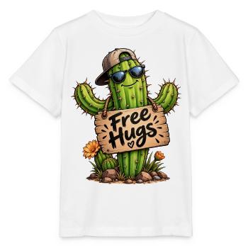 Lustiger cooler Kaktus Free Hugs Kakteen  - Stanley/Stella Kinder T-Shirt MINI CREATOR  - Weiß - Vorne - Maike (125cm)
