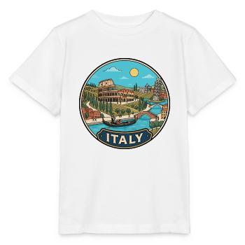 Italien Reiseabzeichen Kolosseum Schiefer Turm Pisa - Stanley/Stella Kinder T-Shirt MINI CREATOR  - Weiß - Vorne - Maike (125cm)