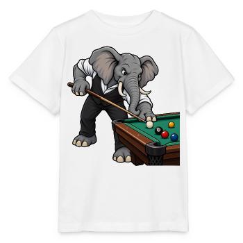 Elefant beim Billard - Stanley/Stella Kinder T-Shirt MINI CREATOR  - Weiß - Vorne - Maike (125cm)