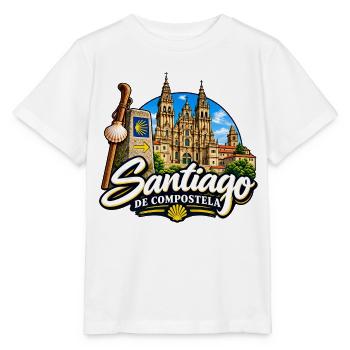 Santiago de Compostela – Jakobsweg & Pilgerziel - Stanley/Stella Kinder T-Shirt MINI CREATOR  - Weiß - Vorne - Maike (125cm)