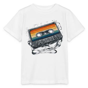 Vintage Retro Rainbow Kassette - Stanley/Stella Kinder T-Shirt MINI CREATOR  - Weiß - Vorne - Maike (125cm)