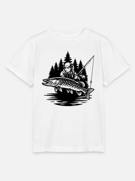 Waldfischerin und Hecht - Stanley/Stella Kinder T-Shirt MINI CREATOR - Weiß