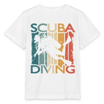 Retro Taucher SCUBA DIVING Für Schnorchler Taucher - Stanley/Stella Kinder T-Shirt MINI CREATOR  - Weiß - Vorne - Maike (125cm)