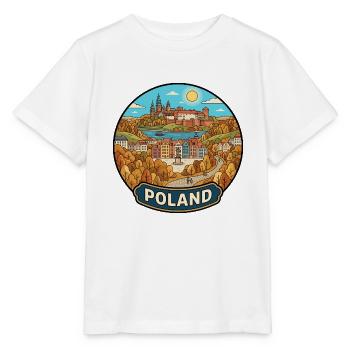 Polen Reiseabzeichen Wawel, Schloss Wawel, Warschauer Markt - Stanley/Stella Kinder T-Shirt MINI CREATOR  - Weiß - Vorne - Maike (125cm)
