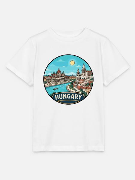 Ungarn Reiseabzeichen Parlament Donauburg - Stanley/Stella Kinder T-Shirt MINI CREATOR - Weiß