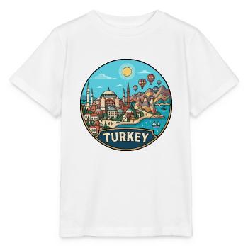 Türkei-Reiseabzeichen Hagia Sophia Kappadokien - Stanley/Stella Kinder T-Shirt MINI CREATOR  - Weiß - Vorne - Maike (125cm)