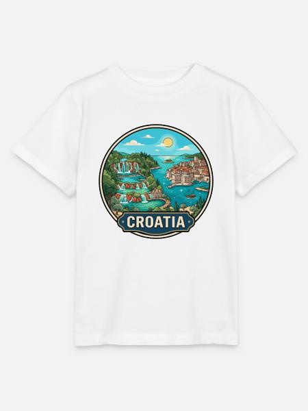 Kroatien-Reiseabzeichen Plitvicer Seen Dubrovnik - Stanley/Stella Kinder T-Shirt MINI CREATOR - Weiß