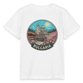Bulgariens Reiseabzeichen Rila-Kloster Rosental - Stanley/Stella Kinder T-Shirt MINI CREATOR  - Weiß - Vorne - Maike (125cm)