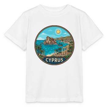 Zypern-Reiseabzeichen Aphrodite-Felsen Mittelmeerraum - Stanley/Stella Kinder T-Shirt MINI CREATOR  - Weiß - Vorne - Maike (125cm)