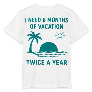 Sechs Monate Urlaub zweimal jährlich - Stanley/Stella Kinder T-Shirt MINI CREATOR  - Weiß - Vorne - Maike (125cm)