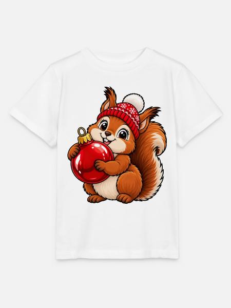 Weihnachten Eichhörnchen Kugel Geschenkidee - Stanley/Stella Kinder T-Shirt MINI CREATOR  - Weiß