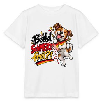Bald SchMERZ frei?! Gegen Merz  - Stanley/Stella Kinder T-Shirt MINI CREATOR  - Weiß - Vorne - Maike (125cm)