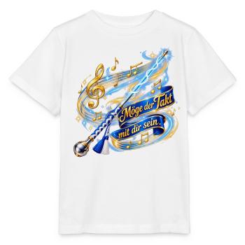 Stabführer - Möge der Takt mit dir sein - Stanley/Stella Kinder T-Shirt MINI CREATOR  - Weiß - Vorne - Maike (125cm)
