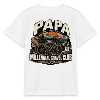 Papa – Millennial Gravel Club - Stanley/Stella Kinder T-Shirt MINI CREATOR  - Weiß - Vorne - Maike (125cm)