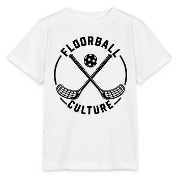 Floorball Kreuzende Schläger Silhouette - Stanley/Stella Kinder T-Shirt MINI CREATOR  - Weiß - Vorne - Maike (125cm)