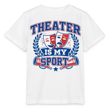 Theater is my Sport - College Varsity Design - Stanley/Stella Kinder T-Shirt MINI CREATOR  - Weiß - Vorne - Maike (125cm)