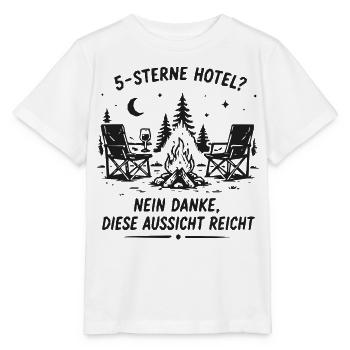 Lagerfeuerwitz: Diese Aussicht reicht - Stanley/Stella Kinder T-Shirt MINI CREATOR  - Weiß - Vorne - Maike (125cm)