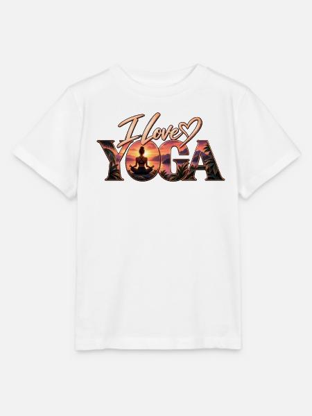Ich liebe Yoga – Sonnenuntergangsmeditation - Stanley/Stella Kinder T-Shirt MINI CREATOR - Weiß