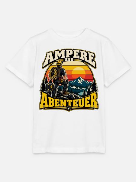 Ampere und Abenteuer – Elektriker Bersteigen - Stanley/Stella Kinder T-Shirt MINI CREATOR - Weiß