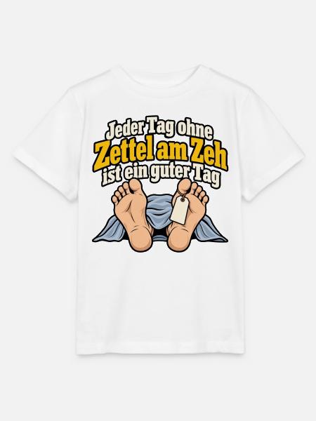 Zettel am Zeh – Schwarzer Humor - Stanley/Stella Kinder T-Shirt MINI CREATOR - Weiß