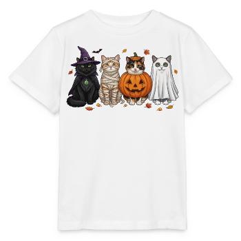 Halloween Kitty Quartett - Stanley/Stella Kinder T-Shirt MINI CREATOR  - Weiß - Vorne - Maike (125cm)