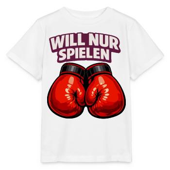 Boxer mit ironischem Statement - Stanley/Stella Kinder T-Shirt MINI CREATOR  - Weiß - Vorne - Maike (125cm)