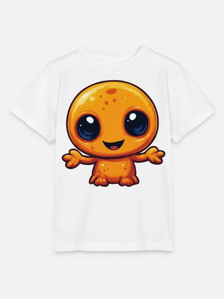 Kuschel-Orb mit großen Augen - Stanley/Stella Kinder T-Shirt MINI CREATOR  - Weiß