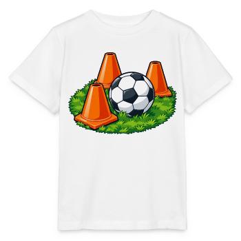 Fußball-Trainingskegel - Stanley/Stella Kinder T-Shirt MINI CREATOR  - Weiß - Vorne - Maike (125cm)