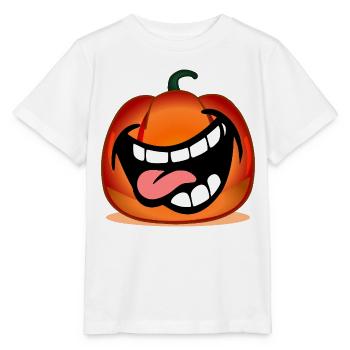 Kürbis Mund - Stanley/Stella Kinder T-Shirt MINI CREATOR  - Weiß - Vorne - Maike (125cm)