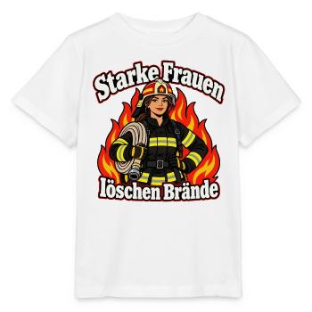 Starke Frauen löschen Brände – Feuerwehrfrau - Stanley/Stella Kinder T-Shirt MINI CREATOR  - Weiß - Vorne - Maike (125cm)