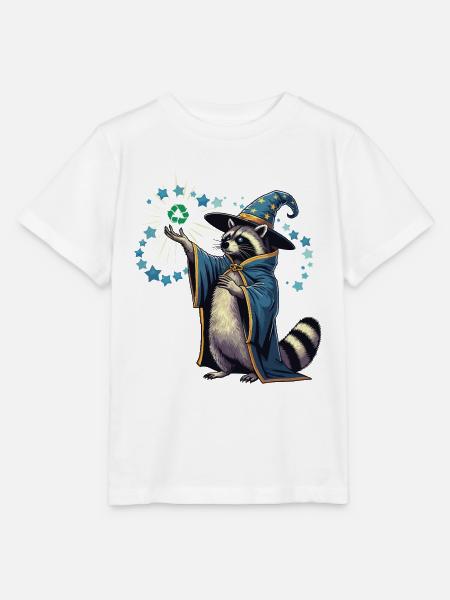 Recycling Zauberer Waschbär - Stanley/Stella Kinder T-Shirt MINI CREATOR - Weiß